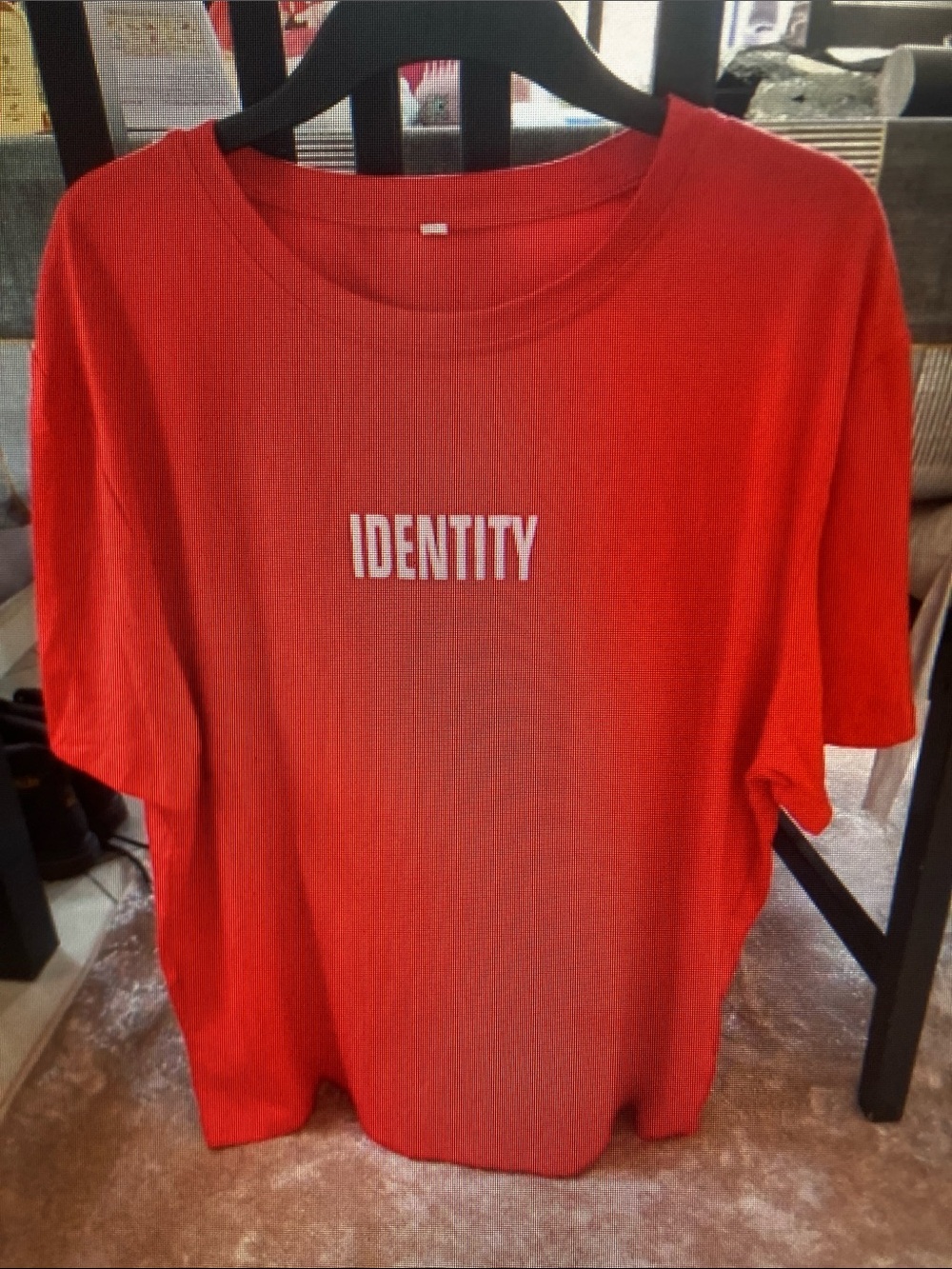 Zara Red Short-Sleeve 'IDENTITY' Graphic Tee